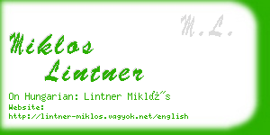 miklos lintner business card